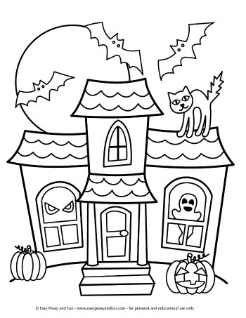 Haunted Mansion Coloring Page