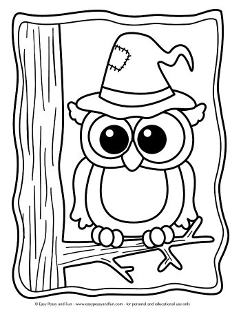 Owl Halloween Coloring Page
