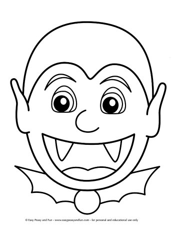 Big and Easy Vampire Halloween Coloring Page for Toddlers