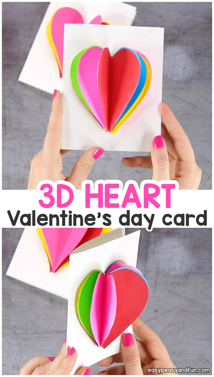 3D Heart Card Valentines Day Craft for Kids