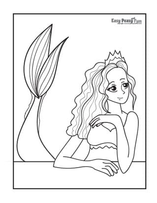 Adorable Mermaid Coloring Pages