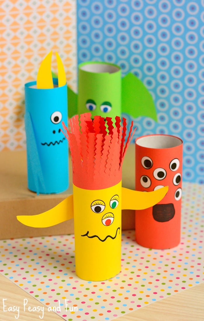 Paper Roll Monsters Halloween Craft for Kids