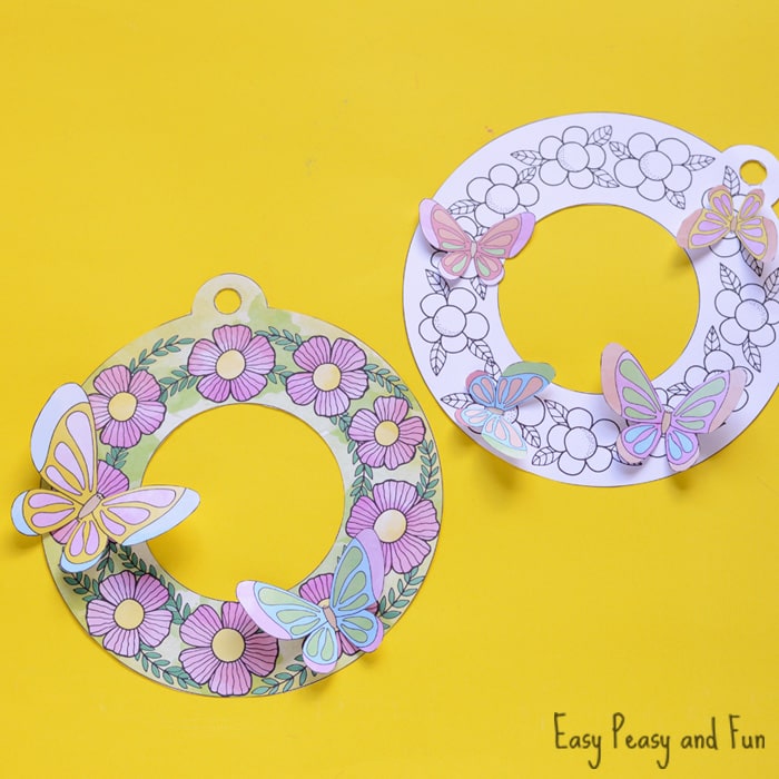 Adorable Printable Flower Wreaths