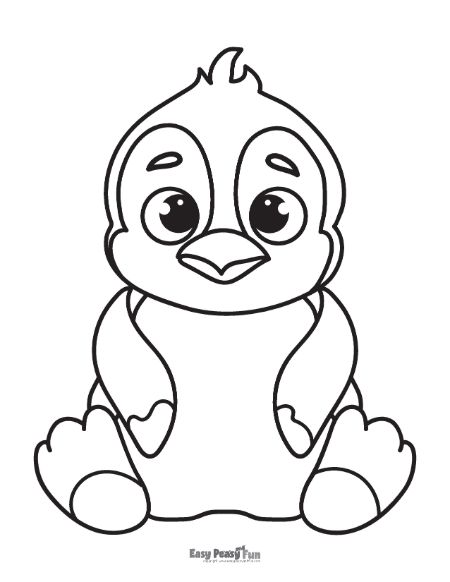 Sitting penguin coloring page