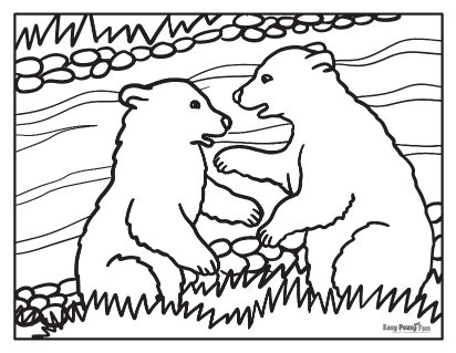 Realistic Bear Coloring Pages