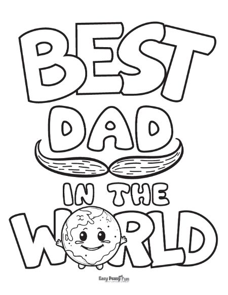 Best Dad in the World Coloring Sheet