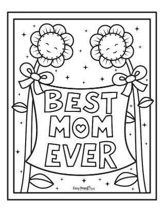 Flowers Holding Best Mom Ever Caption