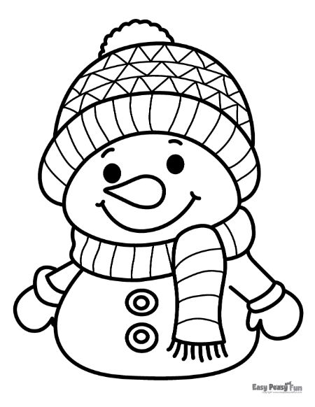 Image of Snowman with a Hat and a Scarf