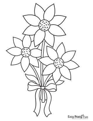 Flowers Coloring Pages - Simple Bouquet