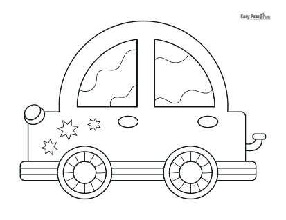 Cute Car Coloring Page