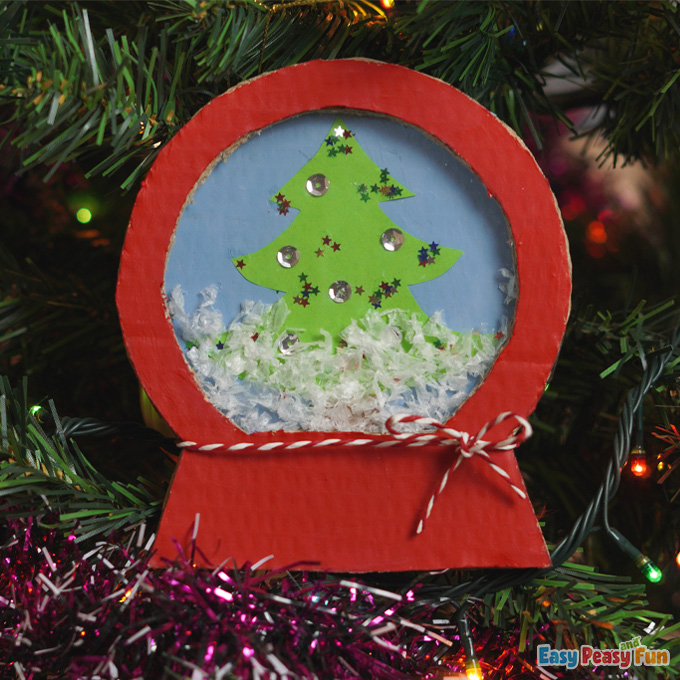 Cardboard Snow Globe Christmas Craft