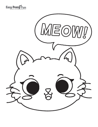 Meow Cat Coloring Sheet