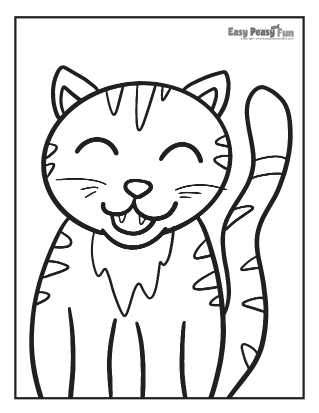 Happy Cat Coloring Sheet