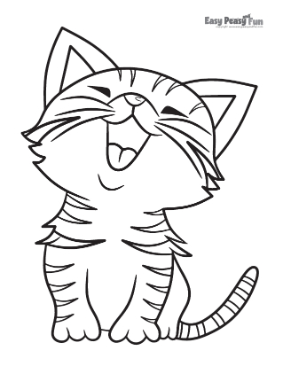 Meowing Cat Coloring Pages