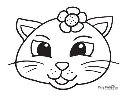 Easy Cat Coloring Pages for Preschool