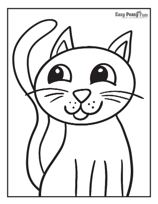 Easy Cat Coloring Pages