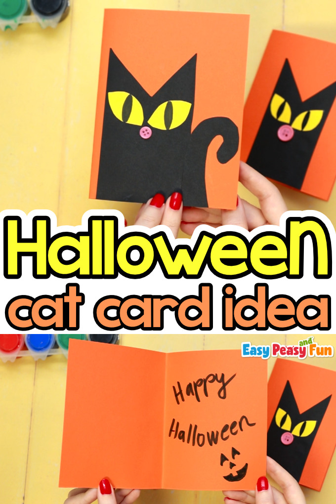 Cat Halloween Card Idea For Kids