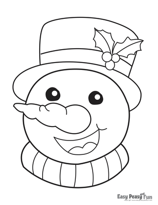 Festive Snowman Christmas Coloring Page
