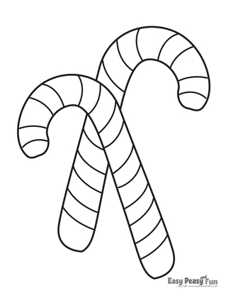 Candy Canes Coloring Pages