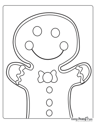 Big Gingerbread Man Cookie Coloring Page