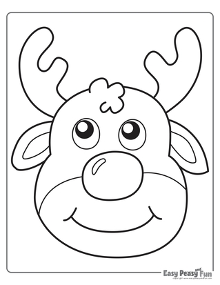 Simple Reindeer Coloring Page for Toddlers
