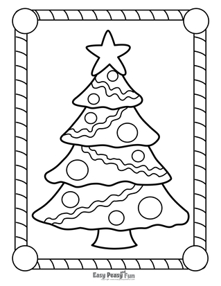 Christmas tree coloring page.