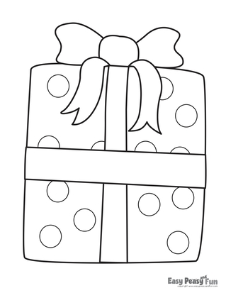 Christmas Gift Coloring Page