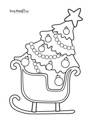 Christmas Sleigh Coloring Page