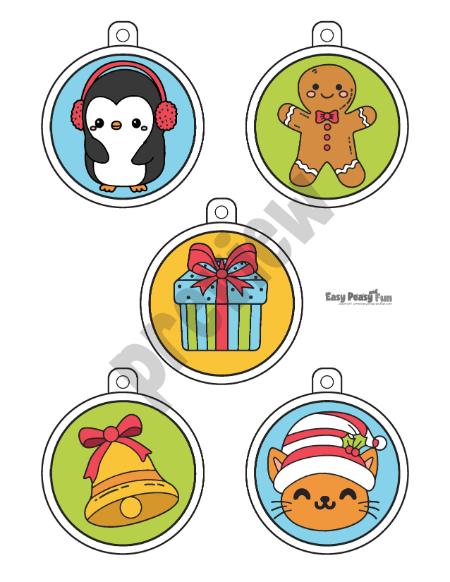 Printable Christmas bauble decorations