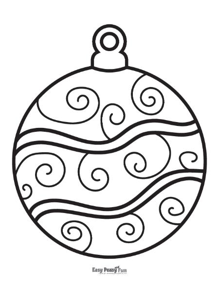 Big Christmas Ornament with Swirls for Coloring
