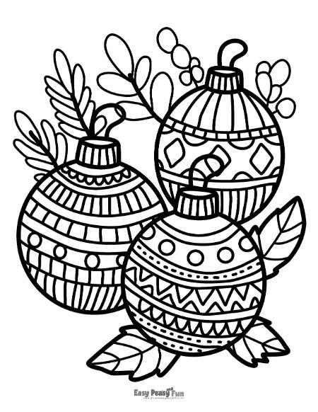 Intricate Christmas Ornaments for Coloring