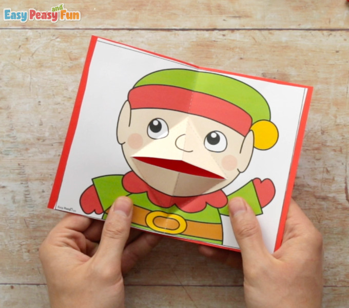 Christmas Pop Up Card Elf Template