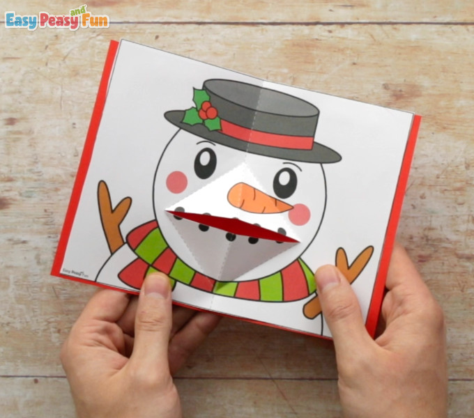 Christmas Pop Up Card Snowman Template