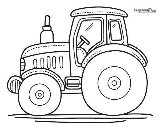 Easy to color tractor picture.
