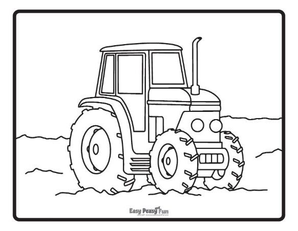 Tractor picture for coloring.