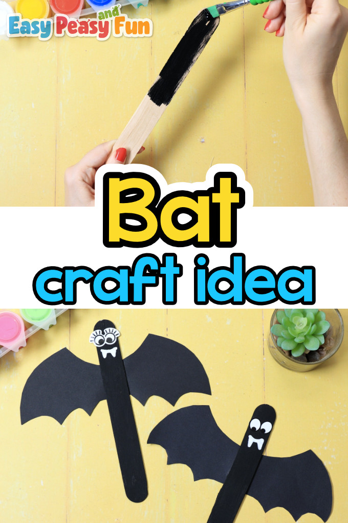 Craft Stick Bat Craft Idea