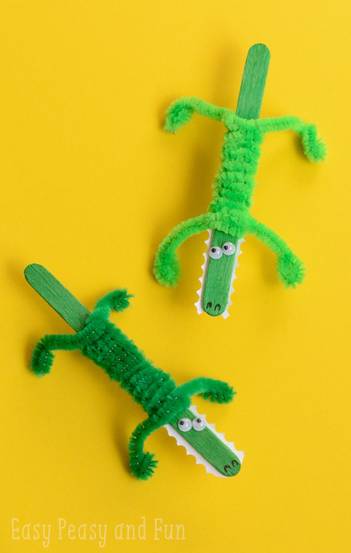 Craft Stick Crocodile Craft For Kids to Make