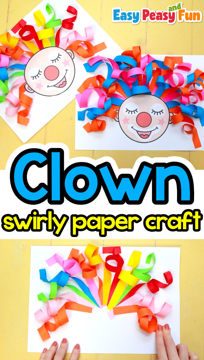 Curly Hair Clown Craft Idea for Kids
