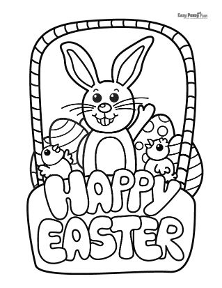 Happy Easter Coloring Page