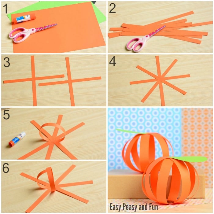 Cute Paper Pumpkin Craft for Little Ones