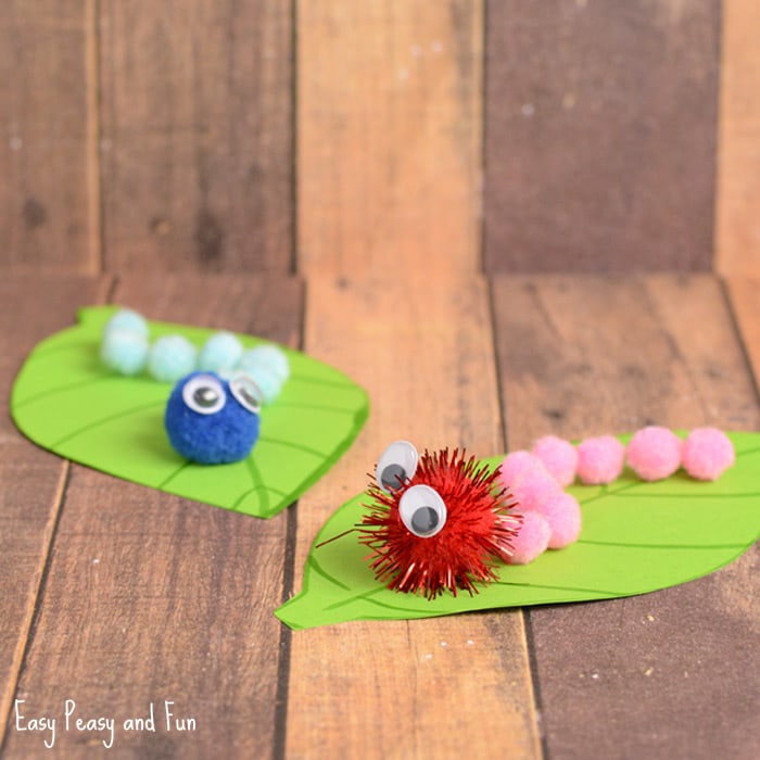 Cute Pom Pom Caterpillar Craft for Kids