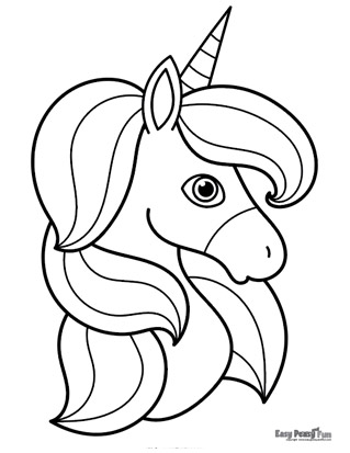 Cute Unicorn Coloring Sheet