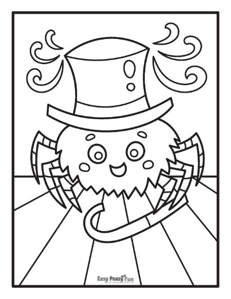 Dancing Spider Coloring Sheet