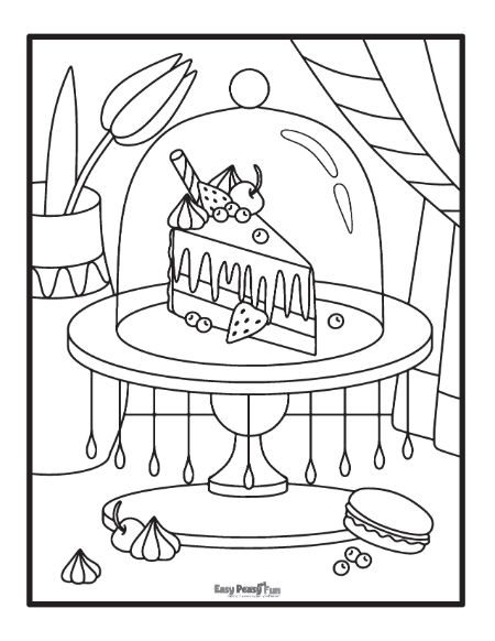 Delicious Cake Coloring Sheet