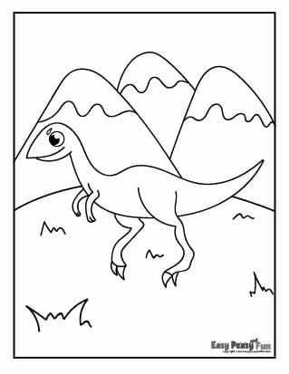 Dinosaur and Mountains