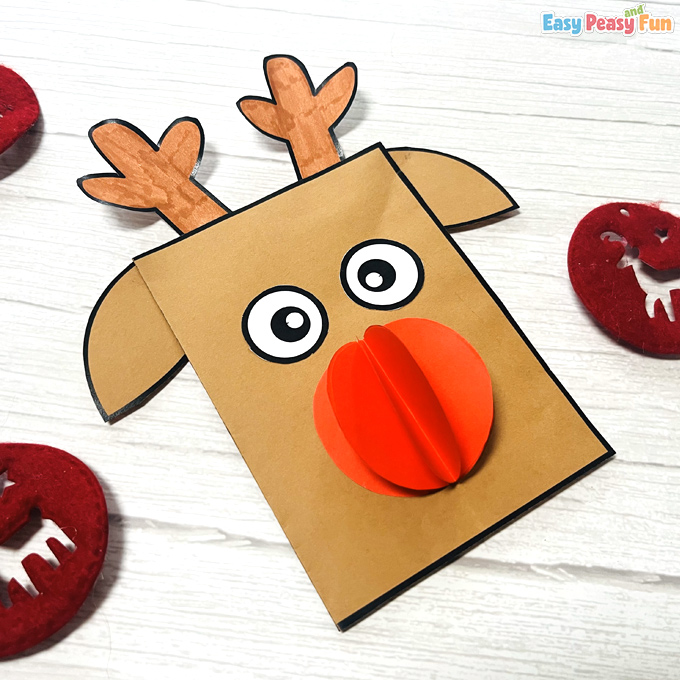 DIY Build a Reindeer Puppet Template