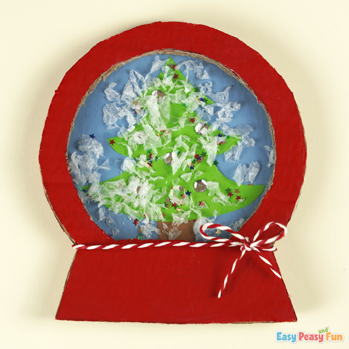 DIY Cardboard Snow Globe Christmas Craft