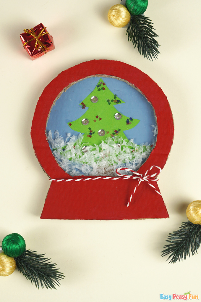 DIY Cardboard Snow Globe Craft