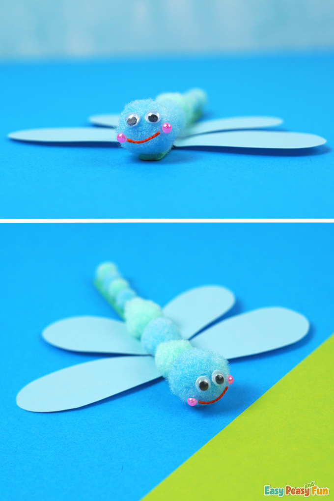 DIY Dragonfly Made With Pom-Poms