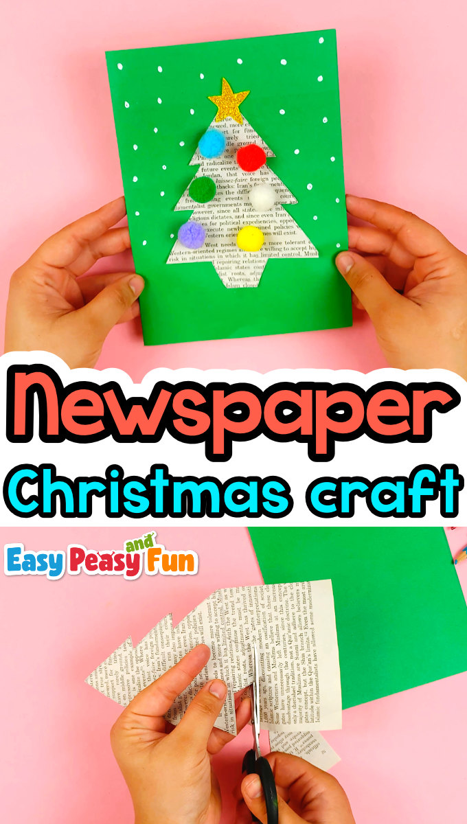 DIY Newspaper Christmas Card Craft